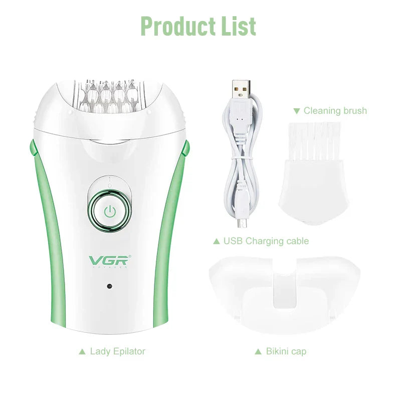 VGR 705 Epilator Professional Epilator Hair Remover Rechargeable Hair Remover Women Hair Remover Portable Electric Epilator