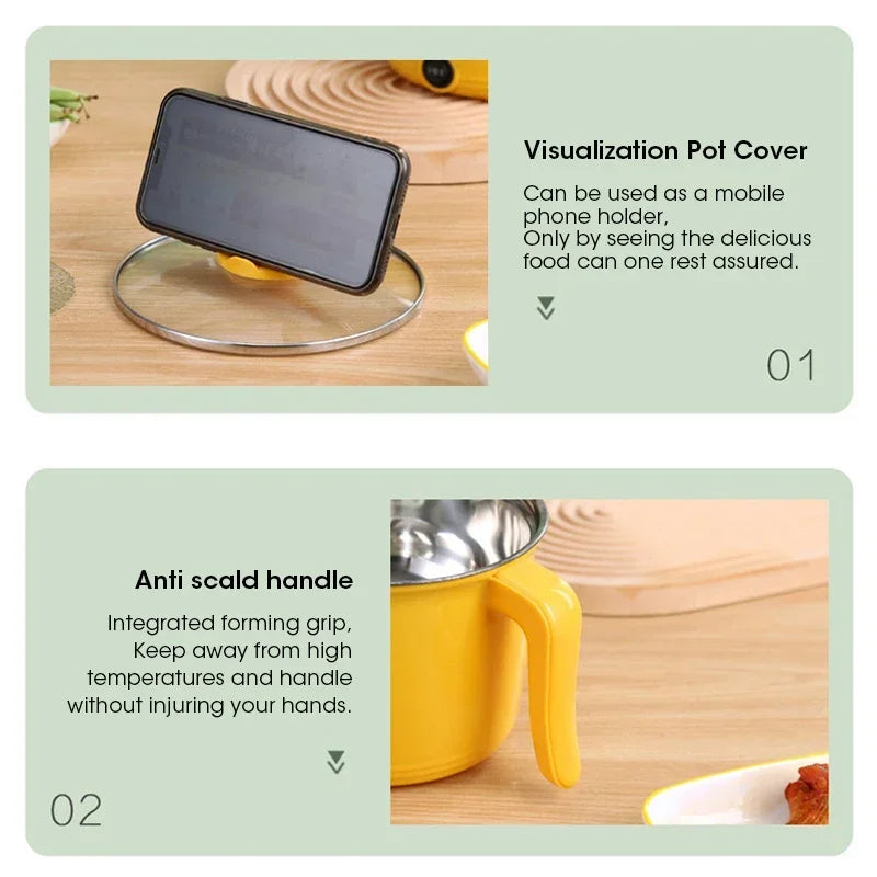 Electric Cooker 1.8L Electric Hot Pot Multifunctional Stewpot Steamer 1-3 People Cooking Pot Home Dormitory Electric Hot Pot