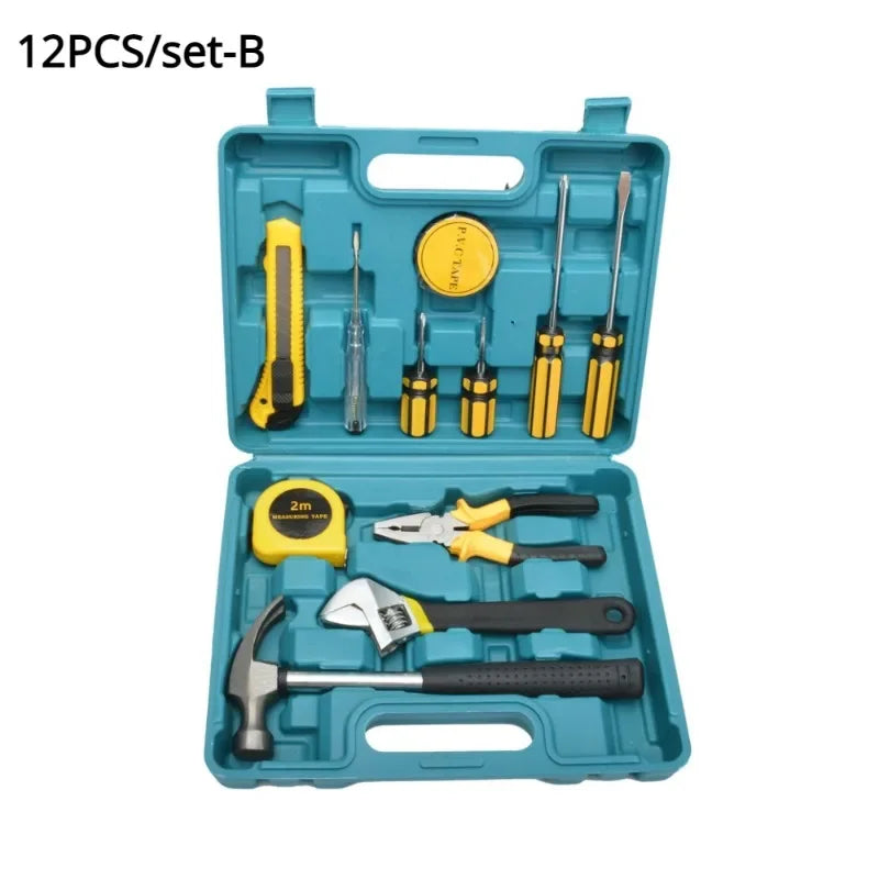 12/16PCS Repair Tool Set Maintenance Tool Kits for Homeowner General Hand Tool Set and Toolbox Storage Case