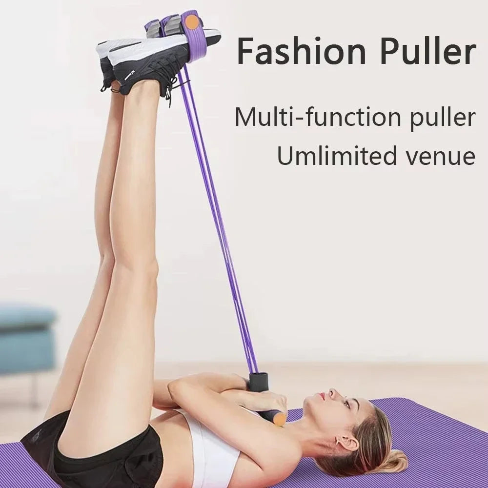 6-Tube Yoga Exercise Band Pedal Puller Band Elastic Pull Rope Flexipull Weerstandstrainer Resistance Bands for Abdomen Wais H4R6
