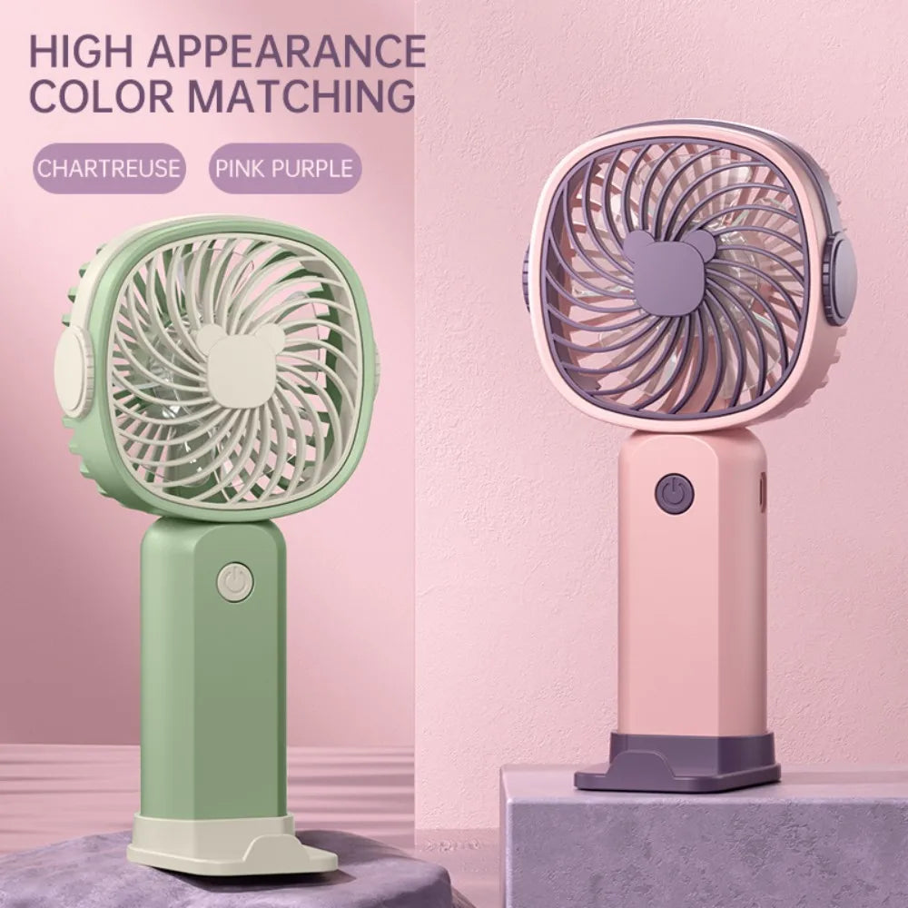 Portable Mini Fan USB Outdoor Handheld Fan with Desktop Phone Holder 3Wind Adjustments Long Working Life Multi-function Mini Fan
