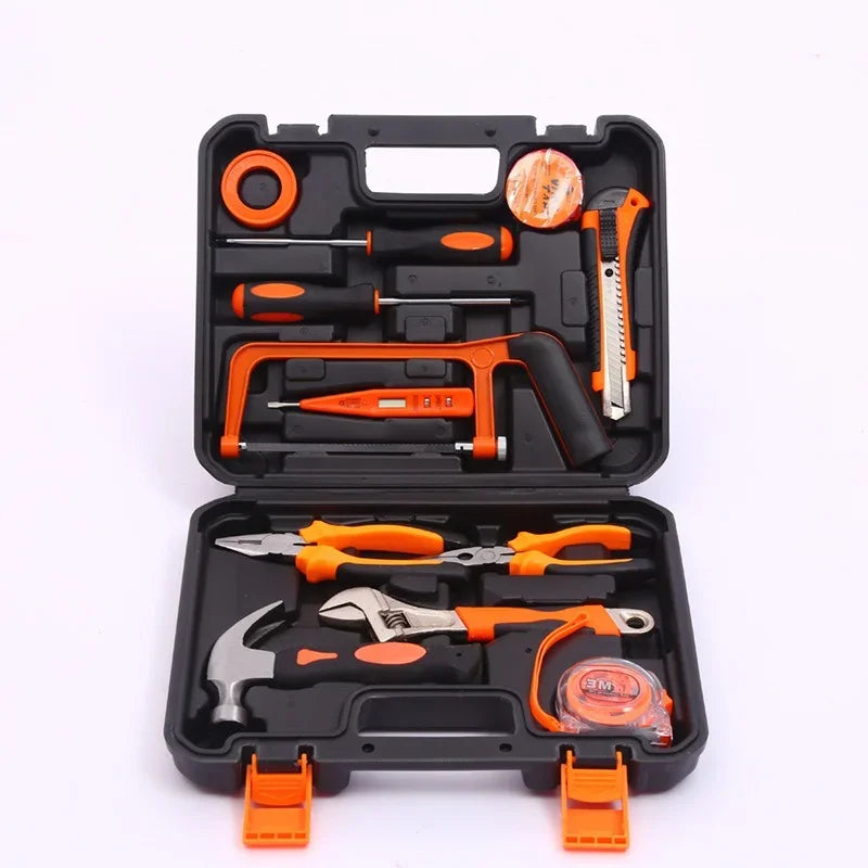9-piece household and car hardware tool box set Small multi-function combination tool repair hand tool set