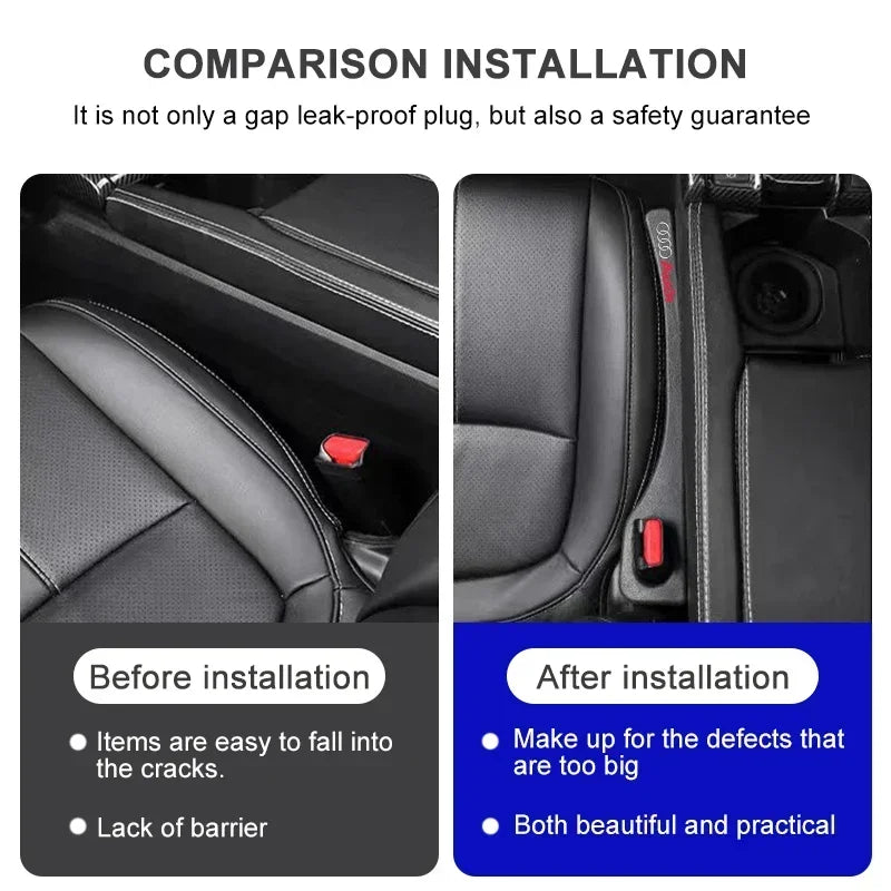 2pc Car Seat Gap Filler Waterproof Car Seat Gap Plug Strip For Audi A5 A3 A4 A6 A7 A8 Q2 Q7 Q3 Q5 Q8 B5 B6 B7 B8 B9 Q7 8P 8V 8L