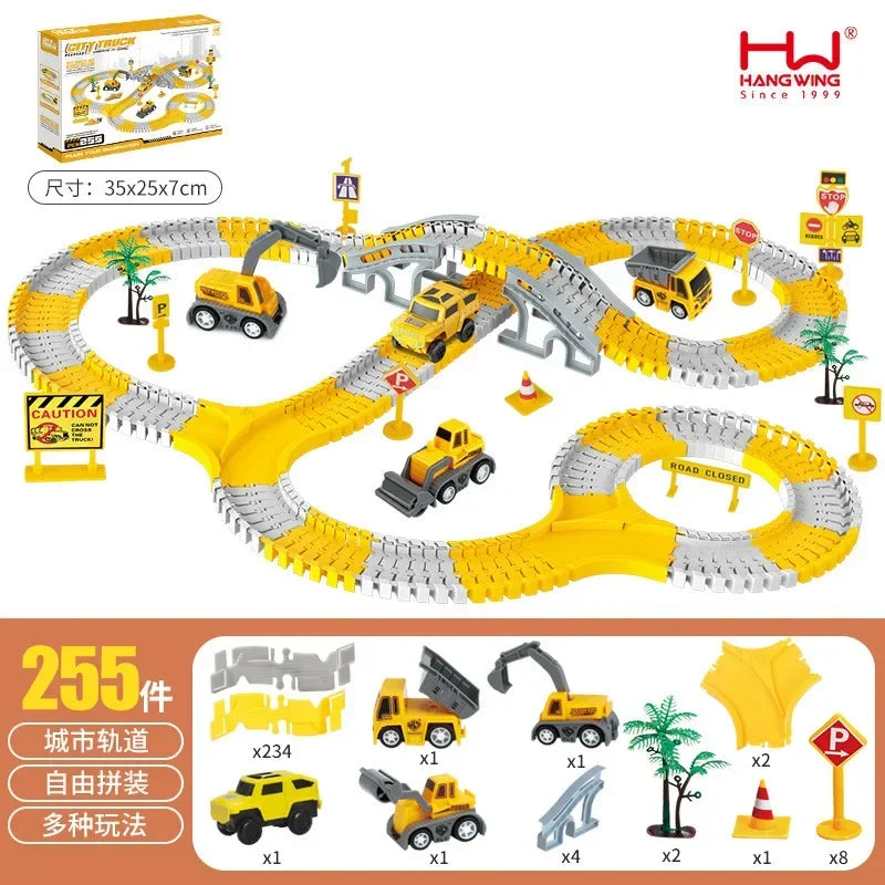 Children's Track Car Toys Boy DIY Versatile Assembly Electric Dinosaur Roller Coaster Amusement Park