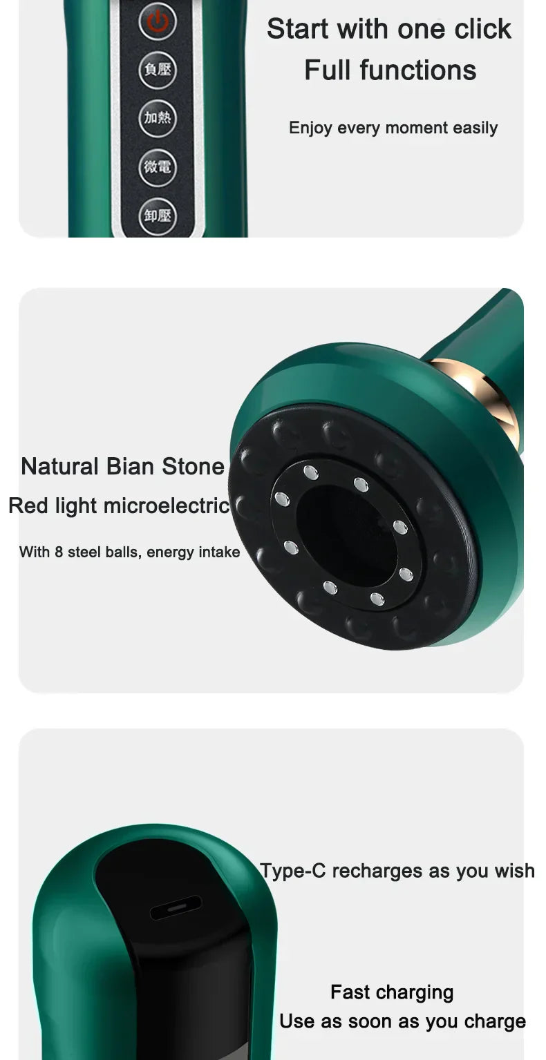 Electric multi-functional heating meridian dredging and absorbing device intelligent negative pressure heat compressor