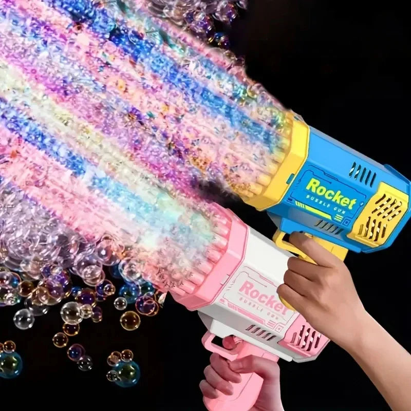 69 Hole Rocket Launcher Handheld Portable Electric Automatic Bubble Gun for Boys and Girls （Without Bubble Water）