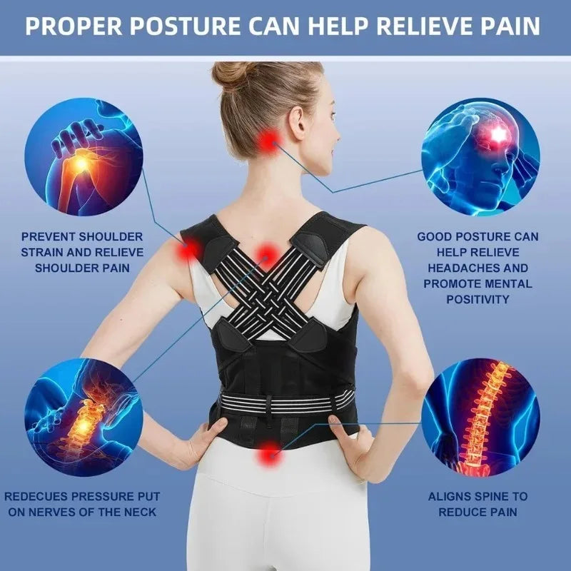 Back Shoulders Support Posture Corrector for Females Gym Rehabilitationequipment Yoga Back Belts Corset Lumbar Back Corrector