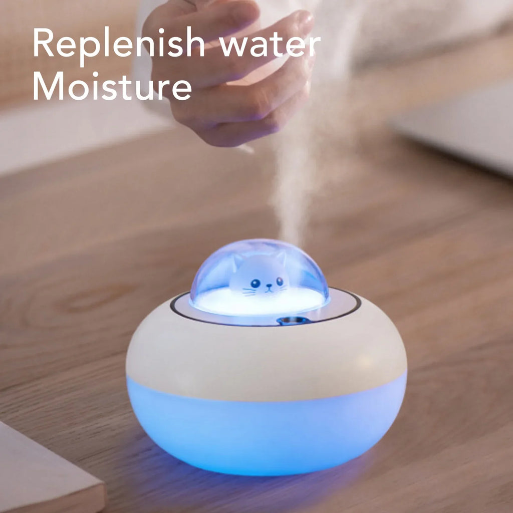 Humidifier  Humidifier Cute Cat Sculpture Portable Quiet Desktop Air Humidifier for Home  USB Plug in  Humidifier