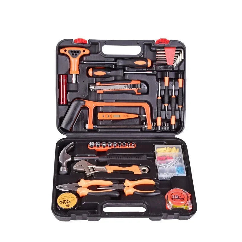 9-piece household and car hardware tool box set Small multi-function combination tool repair hand tool set