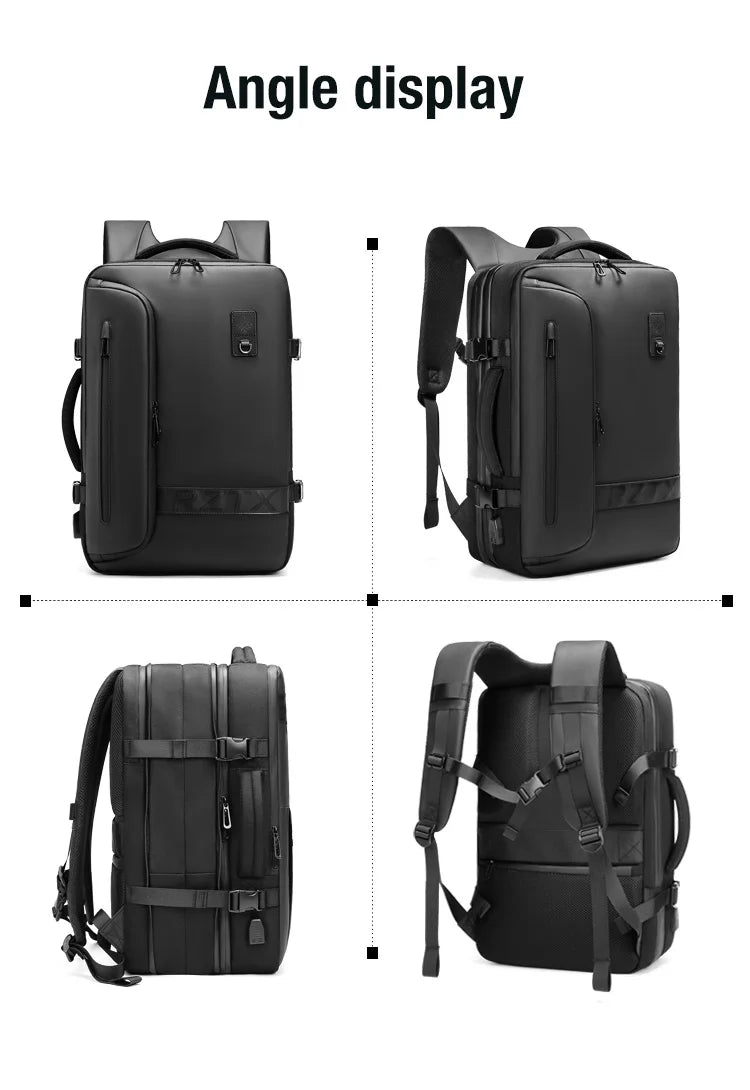 Travel Men Expanded Laptop Backpack vacuum compression hiking Backpack USB charging Business Large Capacity Backpack For Pumps