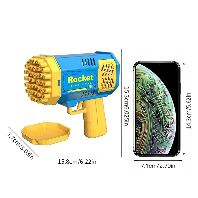 69 Hole Rocket Launcher Handheld Portable Electric Automatic Bubble Gun for Boys and Girls （Without Bubble Water）