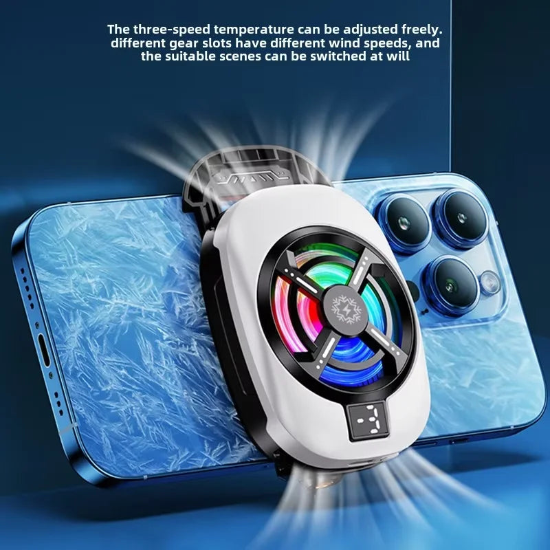 Mobile Phone Backclip Heat Sink Semiconductor Digital Display Cooling Radiator Live Streaming Artifact Game Cooler For Iphone 16