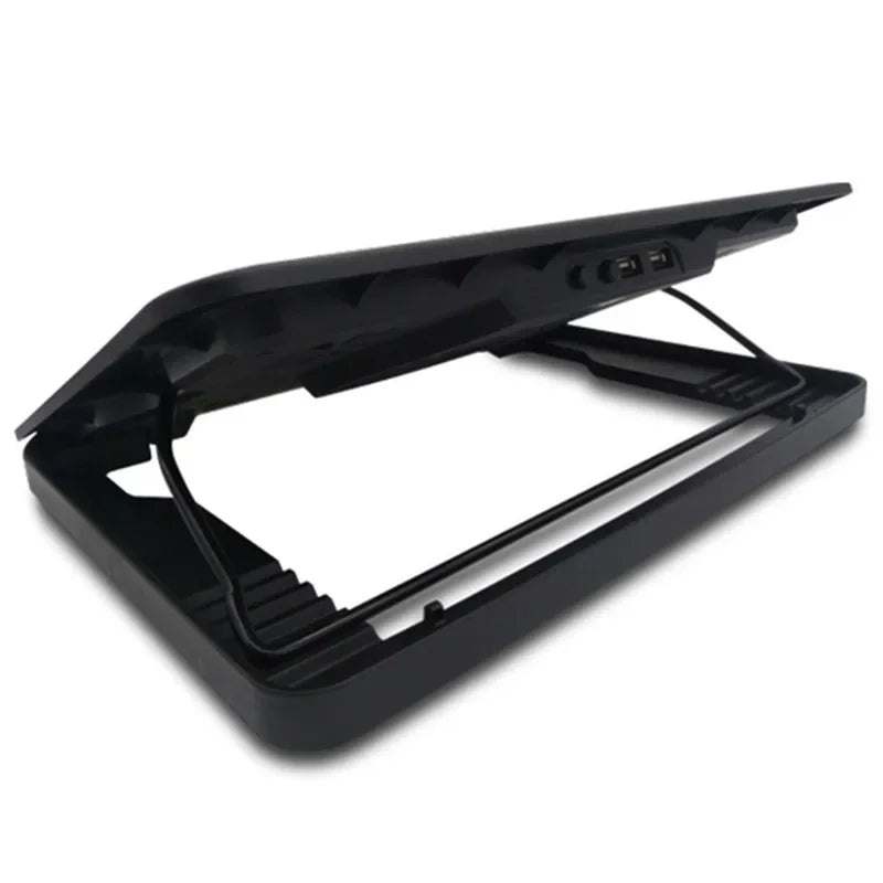 Quiet Laptop Cooling Pad LED Base Stand for Macbook Laptop Notebook Peripherals 2 USB Ports Five Big Cooling Fan Cooling Pad