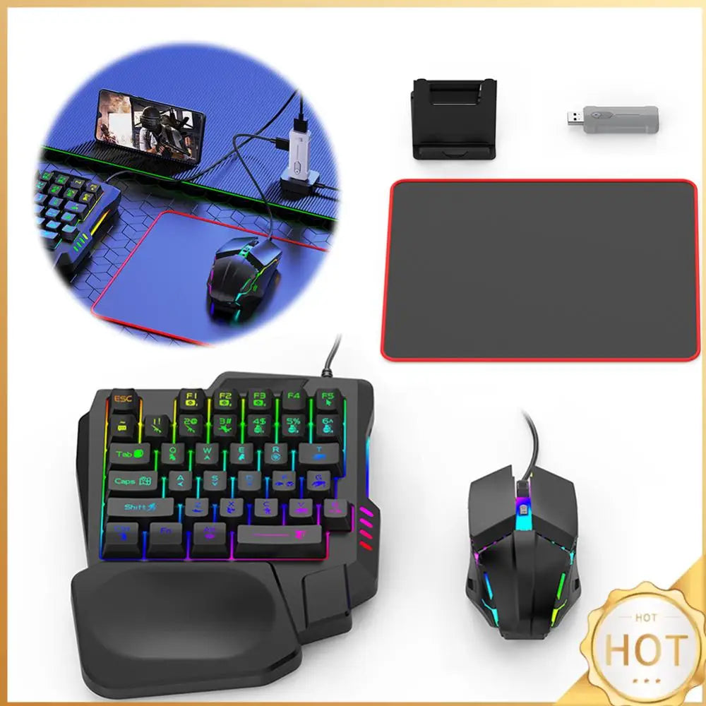 5 in 1 Mouse Keyboard Adapter Converter Bluetooth-Compatible 5.3 for PUBG Gaming Keyboard and Mouse Combo for Gamer Accessories