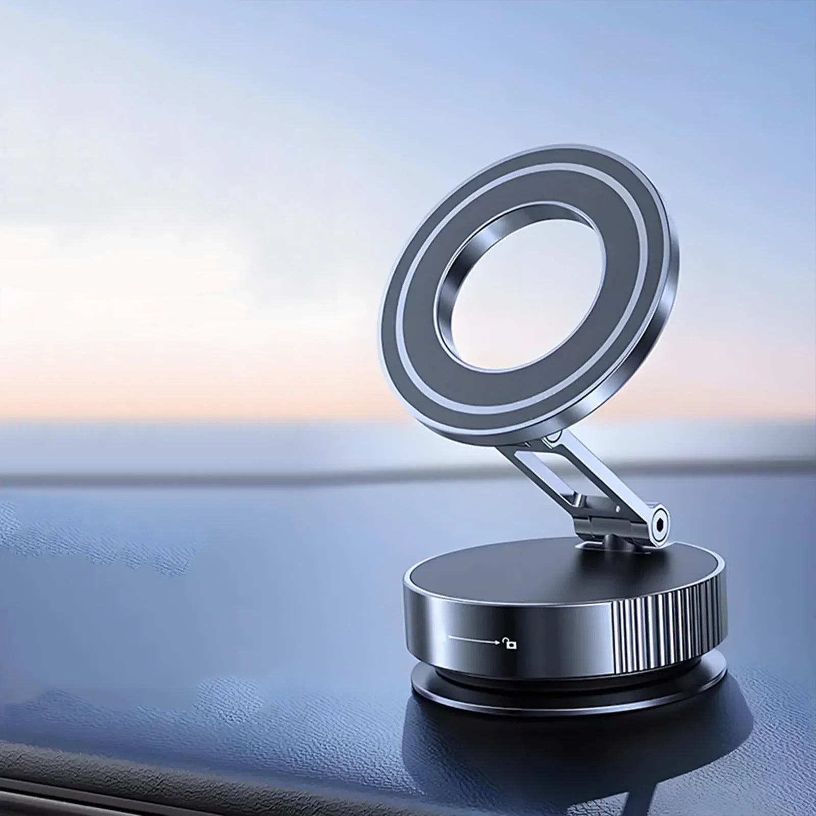 Super Strong Vacuum Suction Cup Magnetic Phone Holder 360° Rotatable Adjustable Foldable Car Phone Stand