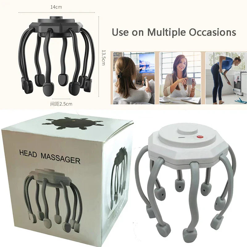 Electric Head Massager Scalp Hair Growth Head Relax Stress Relief Head Scratcher Scalp Stimulation Massage Claw Health Care