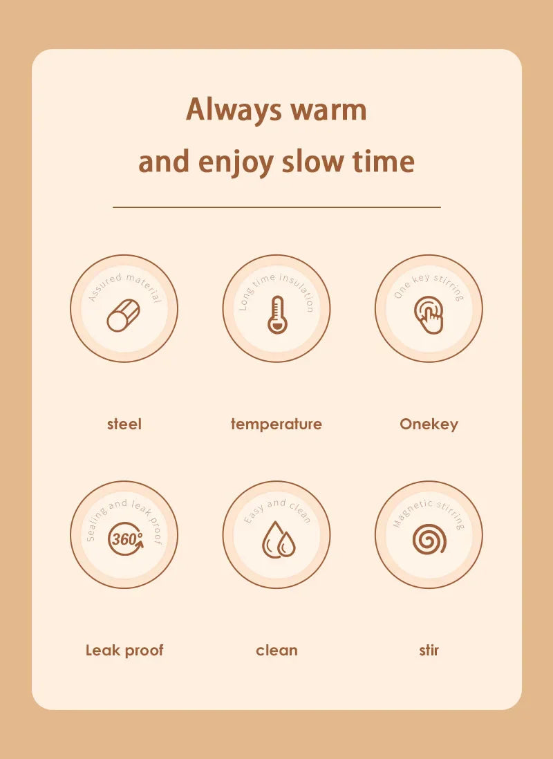 Automatic Stirring Coffee Mug Magnetic Electric Stainless Steel Self Mixing Coffee Tumbler Rotating Home Office Travel